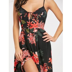 Cami Floral Criss Cross Maxi Dress - Black L