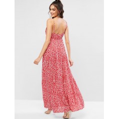 Ditsy Floral Cami Maxi Dress - Red S