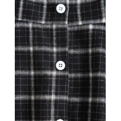  Button Up Plaid Sheath Cami Dress - Multi S