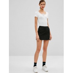 Pinstriped Mini Skirt - Black L