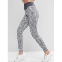 Active Honeycomb Knit Scrunch Butt Leggings - Gray M