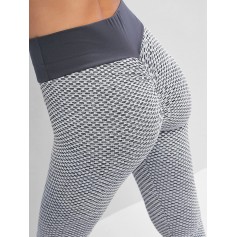 Active Honeycomb Knit Scrunch Butt Leggings - Gray M
