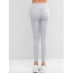High Waisted Skinny Scrunch Butt Leggings - Gray S