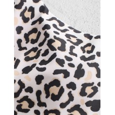  Front Closure High Leg Leopard Swimwear Swimsuit - Leopard M