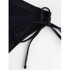  Leopard Tie Side Three Piece Swimsuit - Black M