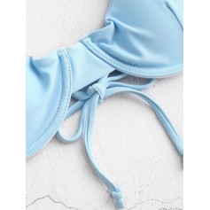  Tie Underwire Swimwear Top - Day Sky Blue S