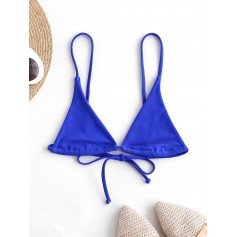  Bralette Plain String Swimwear Top - Cobalt Blue S