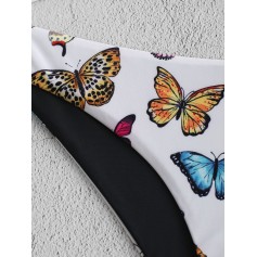  Butterfly Print High Leg Swimwear Bottom - Multi-a S