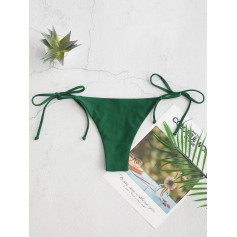  Tie Side Low Waisted Swimwear Bottom - Medium Forest Green S