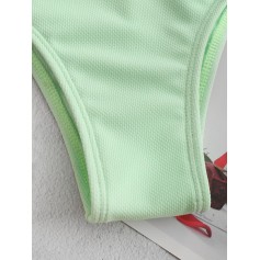  Textured High Leg Swimwear Bottom - Mint Green S
