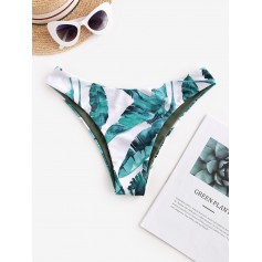  Tropical Leaf Reversible Swimwear Bottom - White M