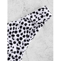 Dalmatian Print High Leg Swimwear Bottom - White M