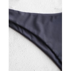  Solid High Cut Swimwear Bottom - Light Slate Gray M