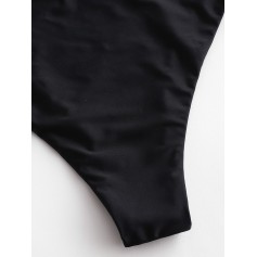  Seam High Leg Swimwear Bottom - Black M