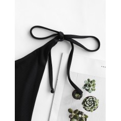  Ribbed Tie Side Swimwear Bottom - Black L