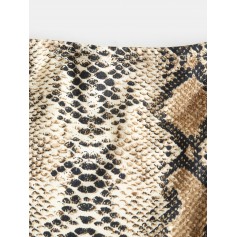  Snakeskin Leopard Print Buttoned Cami Bodysuit - Multi-a M