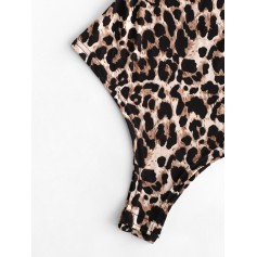 Leopard Cami High Leg Bodysuit - Leopard S