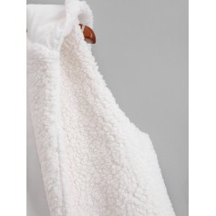 Hooded Fuzzy Waistcoat - White S