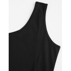 One Shoulder Mini Bodycon Dress - Black S